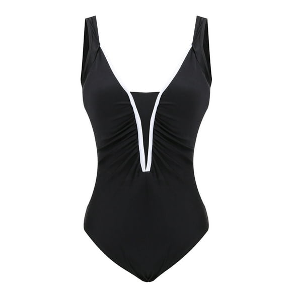 Honganda Women V Neck Swimsuits Tummy Control Swimwear Halter Bathing Suit