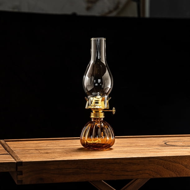 Lámpara de queroseno de brillo medio con forma de calabaza pequeña, lámpara de mantequilla de vidrio, candelabro, lámpara de ambiente, lámparas de iluminación para interiores y exteriores