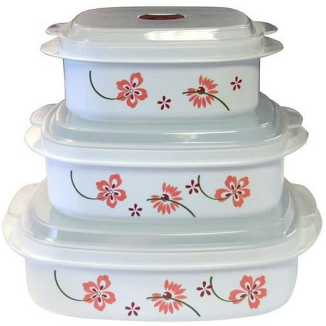 Reston Lloyd 20238 Corelle Coordinates 6 Piece Microwave Cookware-Storage Set - Pretty Pink