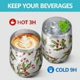 thumbnail image 4 of 12oz Stemless Wine Tumblers White Christmas Candy Cane Pattern Vacuum Insulated Stainless Steel Travel Tumbler Cups Mug with Lid and Straw for Champaign,Cocktail,Beer with Cleaning Brush, 4 of 5