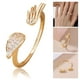 thumbnail image 2 of Cute Angel Zircon Anillo con Abertura Ajustable, Micro incrustaciones de Piedra Preciosa Anillo de Ala Cobre Retro a la Moda CitasMujeres, 2 of 7