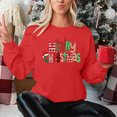 thumbnail image 3 of Christmas Trees Sweatshirt for Women Merry and Bright Christmas Shirts Xmas Holiday Party Long Sleeve Pullover Tops, 3 of 7