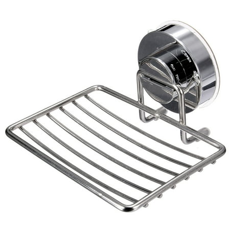 Stainless Steel Bath Accessories Stainless steel Wall Suction Cup Stainless Steel Bathroom Bath Shower Soap Dishes Holder Basket For Toilet, Kitchen, bathroom, office, glass door window Recta ()