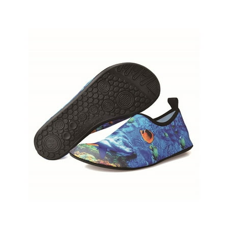 

Lacyhop Womens Mens Beach Shoe Quick Dry Aqua Socks Barefoot Water Shoes Exercise Comfort Flats Anti-Slip Surf Style K 11.5-12