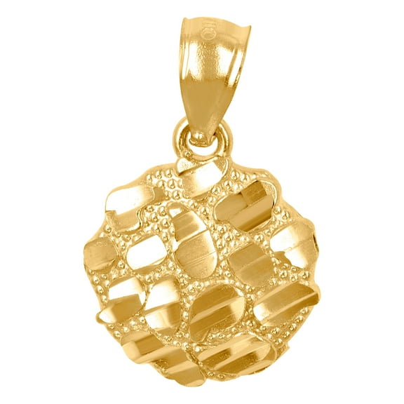 10k Yellow Gold Womens Nugget Fashion Charm Pendant Necklace Pendant for Women - 1.1 Grams