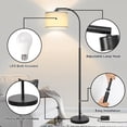 thumbnail image 3 of Lámpara de pie Boncoo Arc, pantalla ajustable, 9 W, 3000 K, LED, 3 of 6