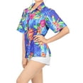 thumbnail image 5 of HAPPY BAY Button Down Shirt for Women Floral Summer Beach Party Blouses Shirt Blouse Short Sleeve Vacation Button up Hawaiian Shirts Tank Top Women S Hibiscus Flowers, Blue, 5 of 6