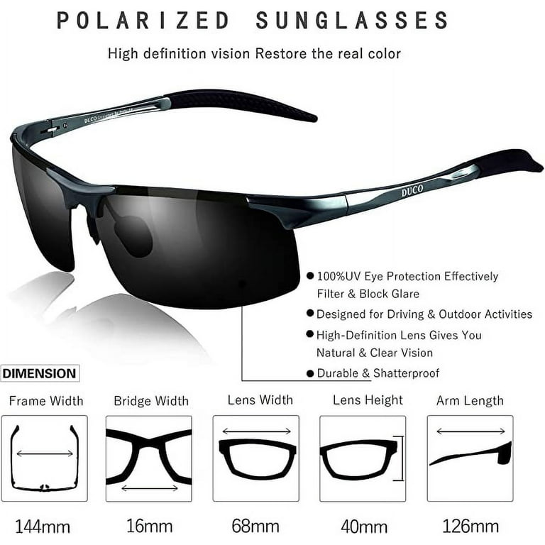 Duco Mens Sports Polarized Sunglasses UV Protection Sunglasses for