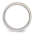 thumbnail image 2 of Auriga Fine Jewelry Stainless Steel Brushed Yellow IP-plated 6 mm Grooved Band for Women Size 8, 2 of 7