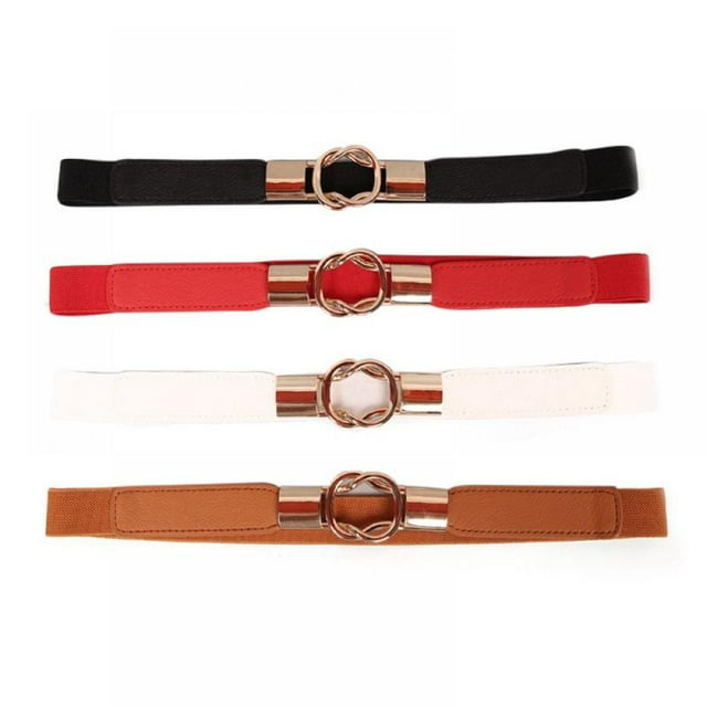 Women Skinny Belt for Dresses Retro Stretch Ladies Waist Belt Plus Size
