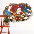 thumbnail image 4 of RV Navidad Papá Noel Pared rota Efecto 3D Fondo de la habitación de los niños Decoración de la pared Pegatina Rojo Verde, 4 of 5
