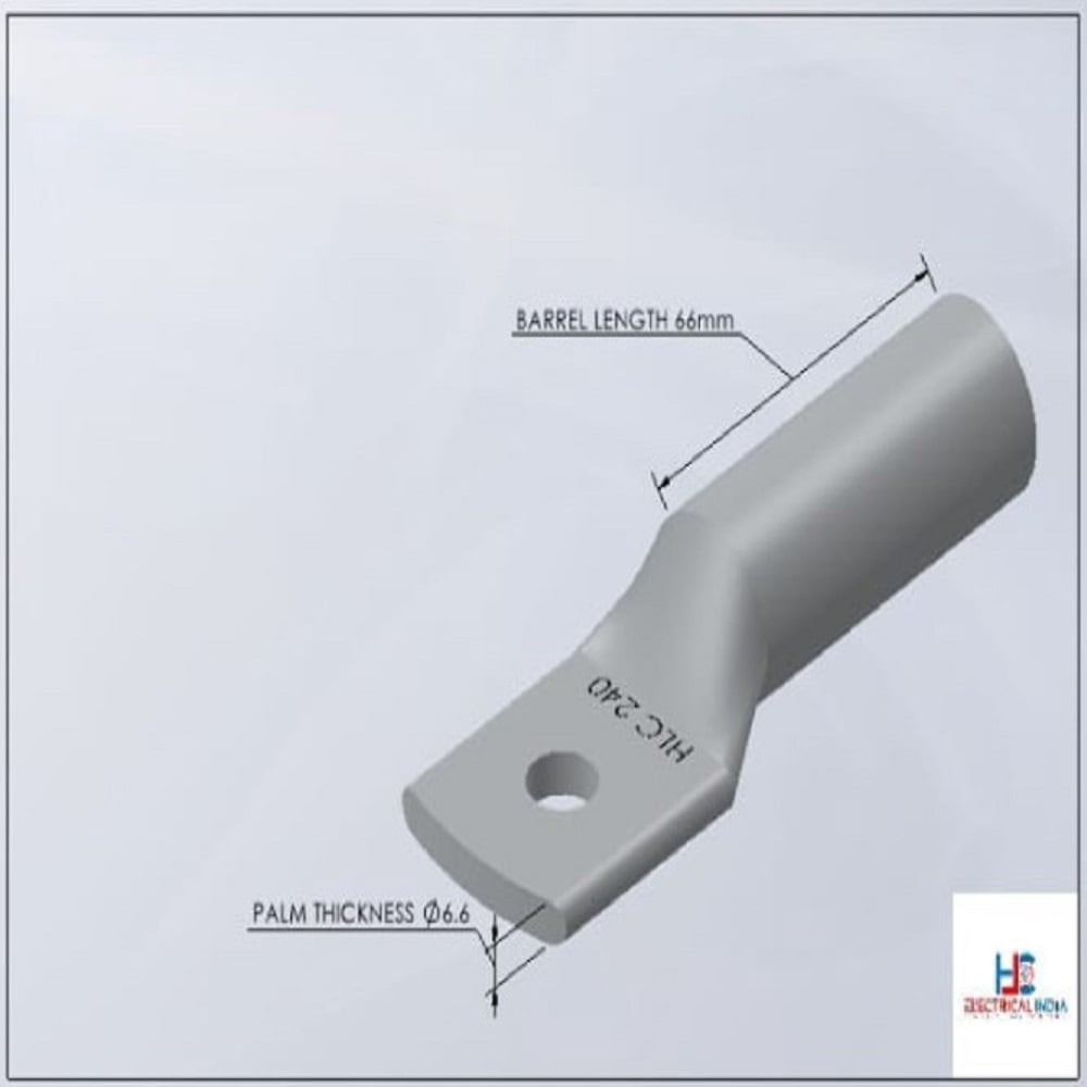 HLC Aluminum Lug | 240 mm² Wire Connector | Stud Hole | Heavy Duty Electrical Cable Lug | Crimp Type pack of 6