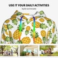 thumbnail image 4 of Fotbe Pineapple Pattern Womens Long Sleeve Hoodie, Pullover Hooded Sweatshirt, Kangaroo Pocket Hoodie with Eye-catching Drawstrings-Medium, 4 of 7