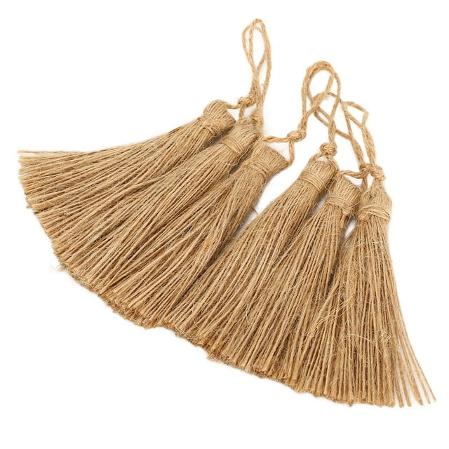 Borlas para manualidades Jadeshay 6 piezas de yute natural