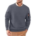 thumbnail image 1 of Sweatpants pour Hommes avec Poches Couleur Unie Manches Longues Col Rond Chandail en Molleton Top, 1 of 8