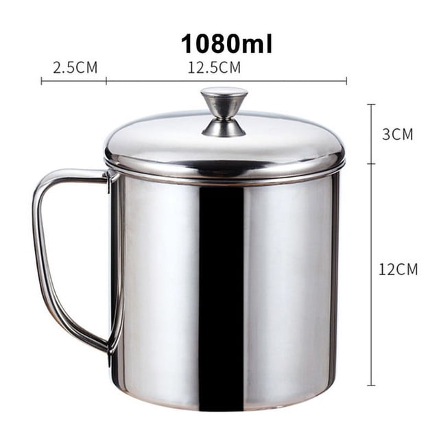 KDJ Stainless Steel Travel Mug Insulated Coffee Cup Double Wall Tumbler Camping Outdoor Home Office Drink Container 200ml-1100ml Various Sizes