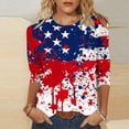 thumbnail image 2 of XDZJLR T Shirts For Women 4Th Of July 250Th Anniversary 3/4 Sleeve Casual T Shirt Fashion Patriotic Graphic Round Neck Top Comfortable Tee Tshirts S-Xxxl, 2 of 5