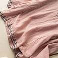 thumbnail image 4 of Wang6 Oversized 3/4 Sleeve Tops for Women Trendy Fall Loose Fit V Neck T Shirts Causal Embroidered Side Slit Graphic Tees Pink 0713-3/4 sleeve tshirts XXXXL, 4 of 5