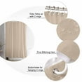 thumbnail image 3 of Solid Color Shower Curtain, 66" x 72", Light Khaki Waterproof Bathroom Curtain Washable Shower Curtain Set with 12 Hooks, 3 of 6