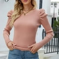 thumbnail image 2 of Aoochasliy Womens Sweaters Pullover Clearance Trendy Pleated Panel Round Neck Knit Sweater TopsBlouse, 2 of 9