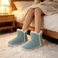thumbnail image 6 of Xfvqtps Knit Slipper Boots for Womens up to Ankle Plush Lined Fuzzy Solid Color Slip on Soft Sole Memory Foam Non Slip Insulated Warm Winter Snow Boots Green, 6 of 9