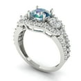 thumbnail image 2 of Three-Stone Engagement Ring for Women - 2.16ct Blue Moissanite in 14K White Gold Promise Ring, 2 of 6