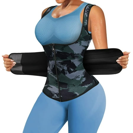 

Nebility Waist Trainer for Women Tummy Cincher Sweat Sauna Workout Body Shaper for Weight Loss(Green Large)
