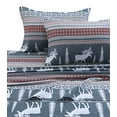 thumbnail image 2 of Tribeca Living WIRE170SHEETKI Winter Reindeer Flannel Deep Pocket Sheet Set, King, 2 of 3