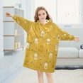 thumbnail image 5 of Wearable Blanket with Sleeves and Pocket Oversized Hooded Sweatshirt 3-14 YR Honey Jars and Bees Pattern M, 5 of 7