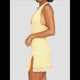 thumbnail image 4 of Vestido Corto Ajustado con Escote en V Profundo y Fruncido para Mujer, con Abertura Lateral y Dobladillo de , para Fiesta y Club, de Verano Amarillo M, 4 of 8
