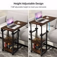 thumbnail image 2 of Tribesigns Overbed Bedside C Table Small Computer Desk Table Sofa Table with Storage Shelves,Mobile Couch Table Tray Snack TV Laptop Bedside Table with Wheels, 2 of 7
