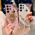 thumbnail image 2 of Magnetic Kickstand Case for Samsung Galaxy S25 Ultra 6.9", [Compatible with Magsafe] Diamond Cute Butterfly Bling Glitter Rhinestone Lace Cat Floral Girls Women Shockproof Phone Cover (White), 2 of 6