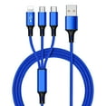 thumbnail image 1 of Pro USB 3in1 Multi Cable Compatible with Lenova 10.3" Tab K10/8" M8/YOGA 3 10"/10 HD; 2 8-inch (Windows) with AnyPen Data Universal Extra Strength for Fast Quick Charging Speeds! (Blue), 1 of 5