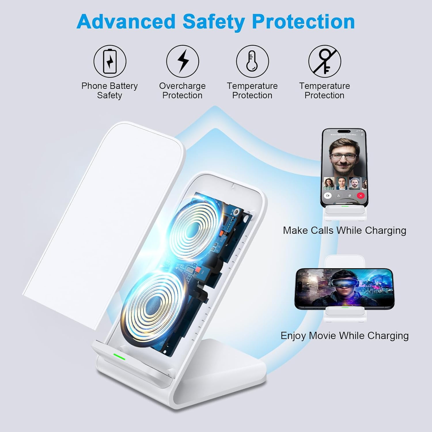 Pixel 10 Wireless Charger, 15W Fast Charging Stand for Google Pixel 10 Pro XL/9a/9/9 Pro/9 Pro Fold/8a/8/8 Pro/7a/7 Pro/6 Pro, 2Pack Android Phone Wireless Charger Stand for Samsung Galaxy S25 S24