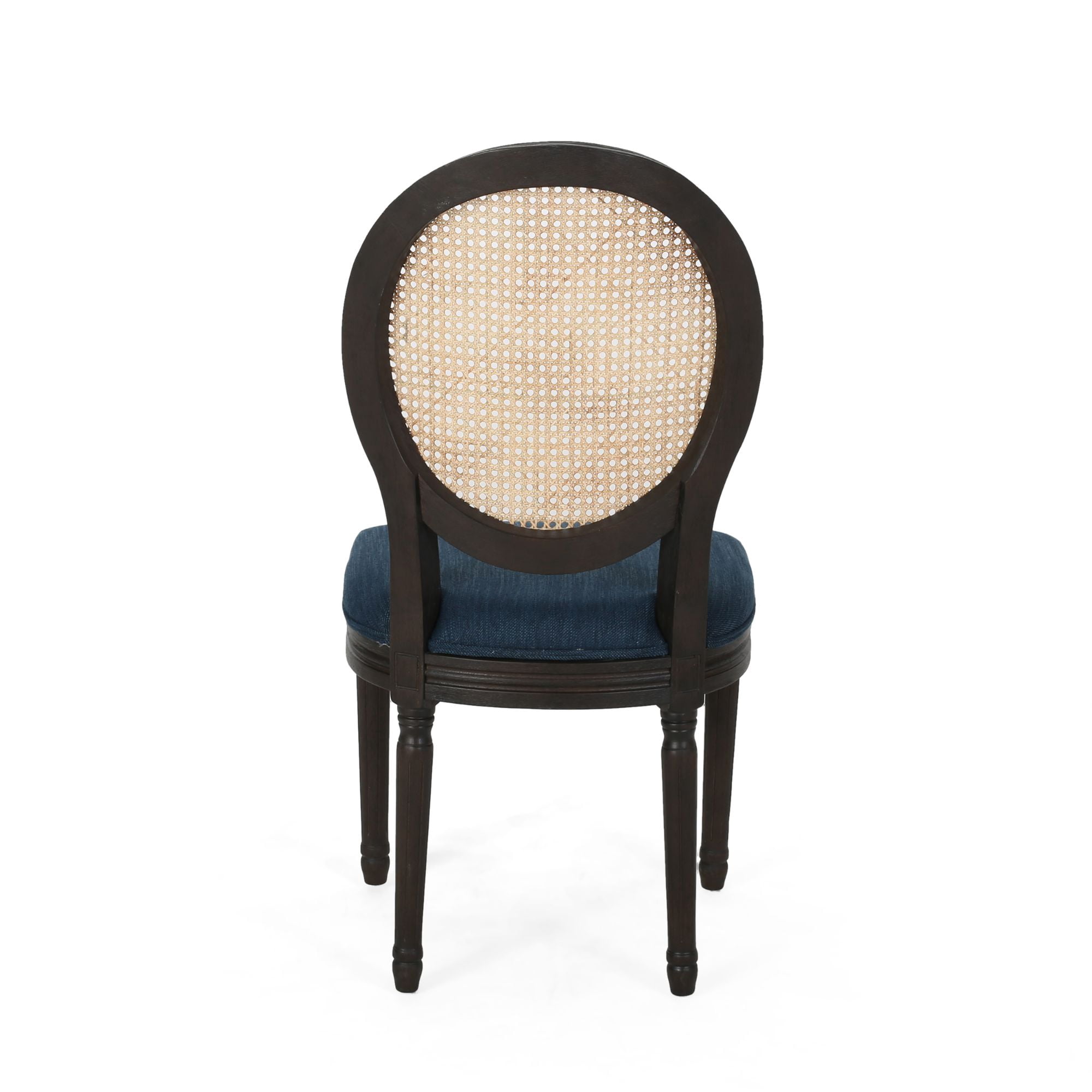 Noble House Chardean Traditional Dining Chairs, Set of 2, Navy Blue
