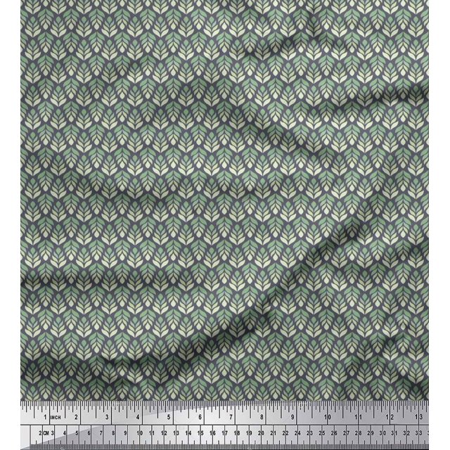 Soimoi Rayon Fabric Leaves Small Print Fabric by The Yard 42 Inch Wide