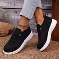 thumbnail image 5 of Nestiefly Slip On Sneakers Women Breathable Mesh Knitted Woven Low Top Walking Shoes Lightweight Wide Width Non-Slip Shoes Black 38, 5 of 9