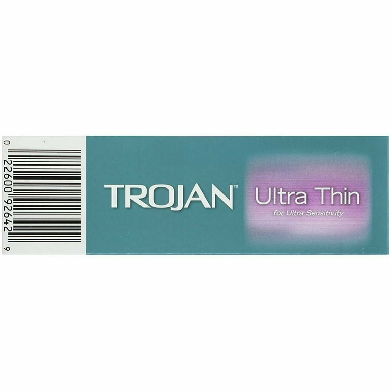 trojan ultra thin premium lubricated condoms Trojan Ultra Thin Sensitive Armor Spermicidal Lubricated Latex Condoms