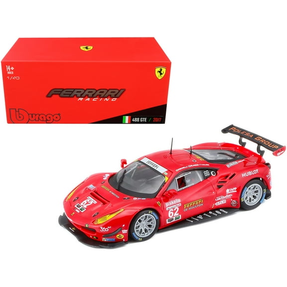 Ferrari 488 GTE #62 G. Fisichella - T. Vilander - J. Calado 24 Hours of Daytona (2017) 1/43 Diecast Model Car by Bburago