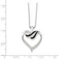 thumbnail image 2 of Sterling Silver Ss Rh Plated White Night Black & Diamond Pendant Necklace (18 X 20.5) Made In India qp2174, 2 of 3