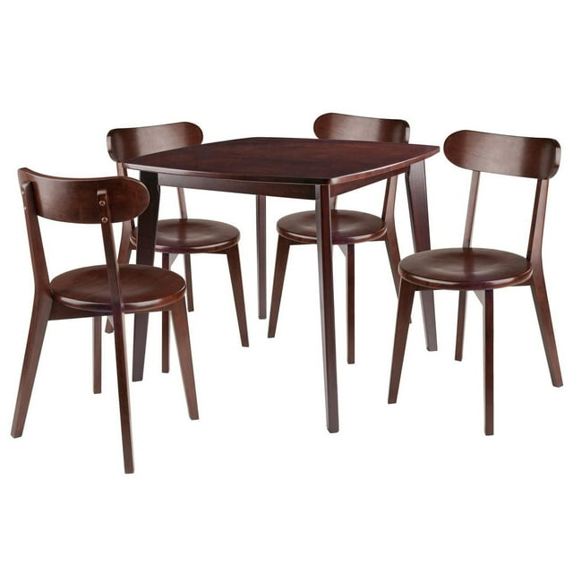 Ensemble Pauline 5 pièces de table avec chaises, fini Noyer