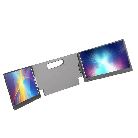 Portable Monitor for Laptop, 14" 1080P HDR IPS Dual Portable Monitor, One Cable Connect, Type C Port Triple Laptop Screen Extender for Within 15.6inch Laptops