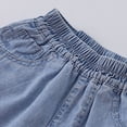 thumbnail image 5 of UACY Girls Jean Shorts Elastic Waisted Long Denim Short Knee Length Baggy Jeans Jorts with Pockets, 5 of 9