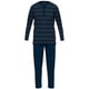 thumbnail image 1 of TOM TAILOR Pijama para hombre, con botones, largo, bajo abierto, algodón Azul oscuro/Verde XL (X-Large), 1 of 4