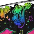 thumbnail image 3 of Rainbow Mushroom Neon Black Pattern Shower Curtain 84"x72" ,Bathroom Decorative Shower Curtains Set with 12 Hooks,Modern Waterproof Washable Shower Curtain, 3 of 6