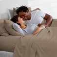 thumbnail image 3 of Bare Home 6 Piece Sheet Set, Microfiber, 2 Extra Pillowcases, Full, Taupe, 3 of 6