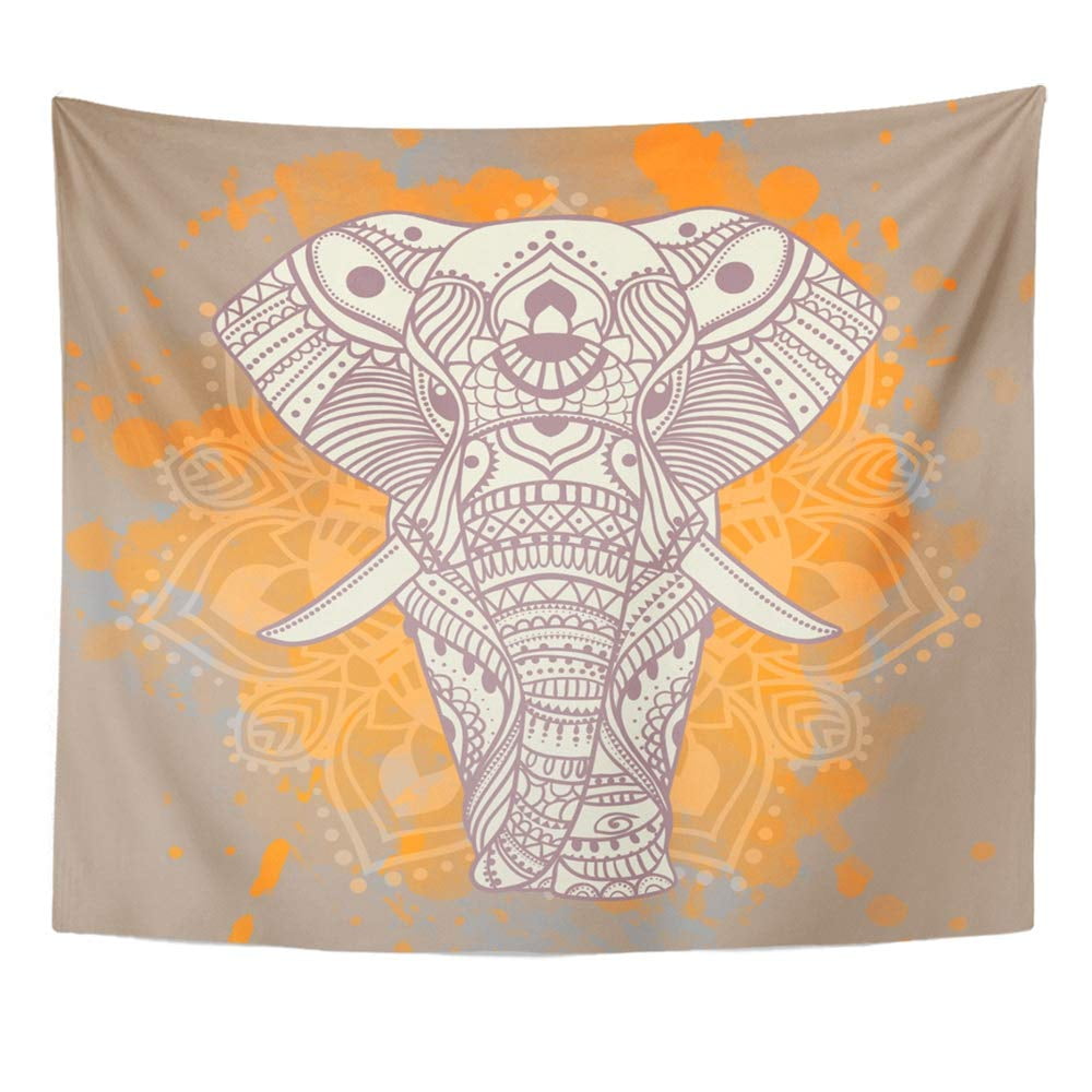 ZEALGNED Beautiful Elephant Map Bright on and Cups Canvas ...
