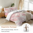 thumbnail image 7 of Christmas White Bedding Duvet Cover Set Twin Size 4 Pieces Bear Snowflake Pink Bedding Set with Zipper Closure, 1 Comforter Cover 68x86 Inches 1 Flat Sheet & 2 Pillow Cases, 7 of 7