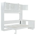 thumbnail image 6 of Harper & Bright Designs Queen Murphy Bed Wall Bed with Desk, Wood Queen Size Cabinet Bed Folding Wall Bed with Storage Shelves and Cabinets for Guest Room Office, White, 6 of 16
