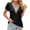 Black tops for women, variant on ATOYSOY Women's Eyelet Loose Tops Lace Crochet Splicing Elegant Casual Fashion Shirts Solid Color V Neck Retro for Teens Girls Summer Pullover Short Sleeve Pink S